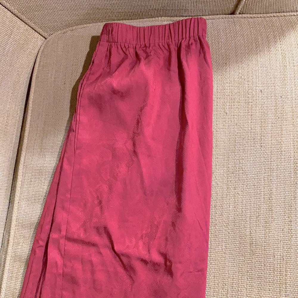 SAVAGE X FENTY Satin Pajama Pants : Henna Red (monogram pattern jacquard)